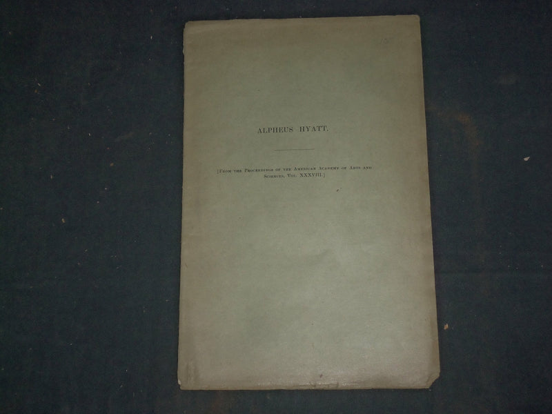 1901 ALPHEUS HYATT ACADEMY OF ARTS AND SCIENCES - J 4663