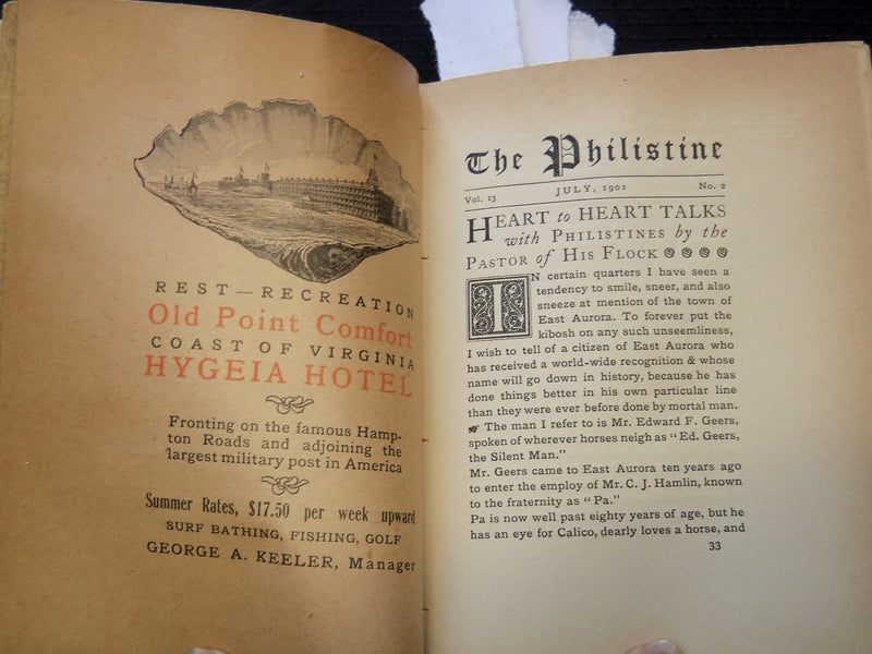 1901 JUNE-NOVEMBER THE PHILISTINE MAGAZINE VOLUME NO. XIII - KD 7672