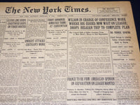 1919 FEBRUARY 8 NEW YORK TIMES - WILSON IN CHARGE OF CONFERENCE WORK - NT 7962