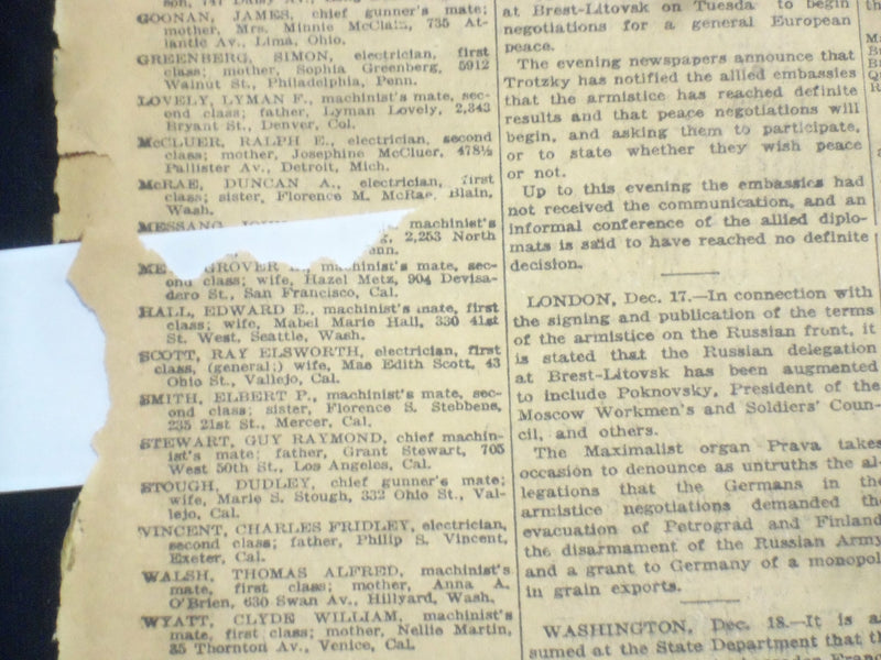 1917 DECEMBER 19 NEW YORK TIMES - GOETHALS TO HEAD ARMY SUPPLIES - NT 8273
