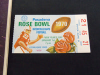 1970 ROSE BOWL PROGRAM - MICHIGAN VS. SOUTHERN CALIFORNIA - TICKET STUB - J 8696