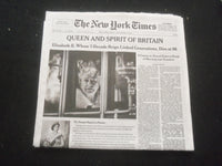 2022 SEPTEMBER 9 NEW YORK TIMES - QUEEN ELIZABETH DIED AT AGE 96 (1926-2022)