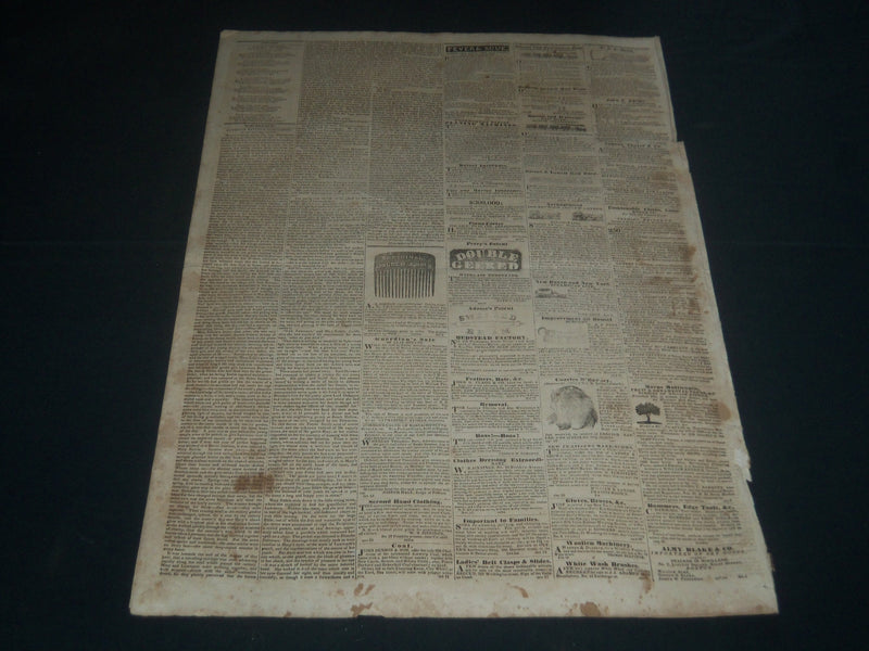 1836 FEBRUARY 30 AMERICAN TRAVELLER NEWSPAPER - RARE DATE - BOSTON - NP 3980