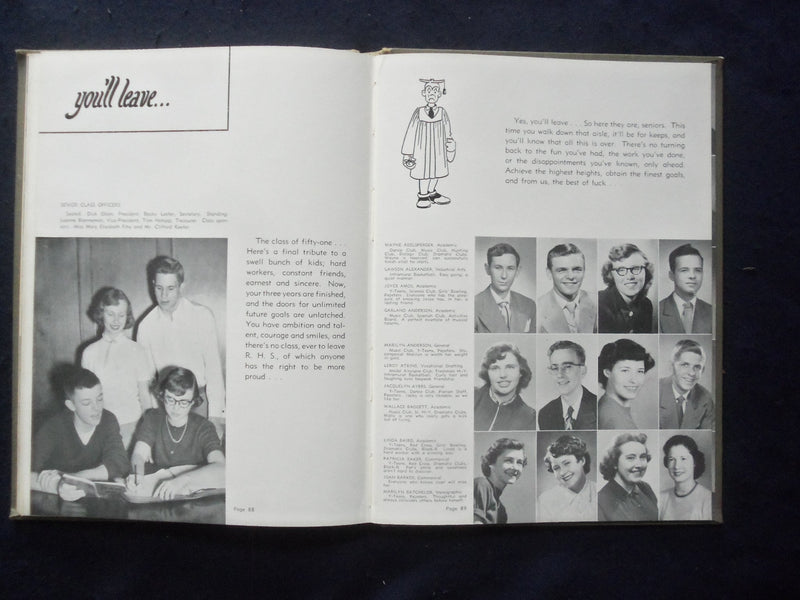 1951 PIERIAN RICHMOND HIGH SCHOOL YEARBOOK - RICHMOND, INDIANA - YB 1926N