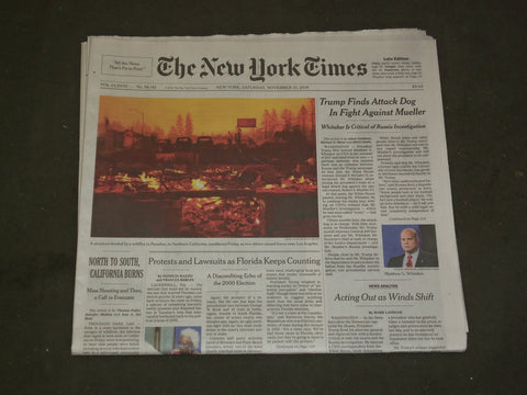 2018 NOVEMBER 10 NEW YORK TIMES - TRUMP FINDS ATTACK DOG WHITAKER VS. MUELLER
