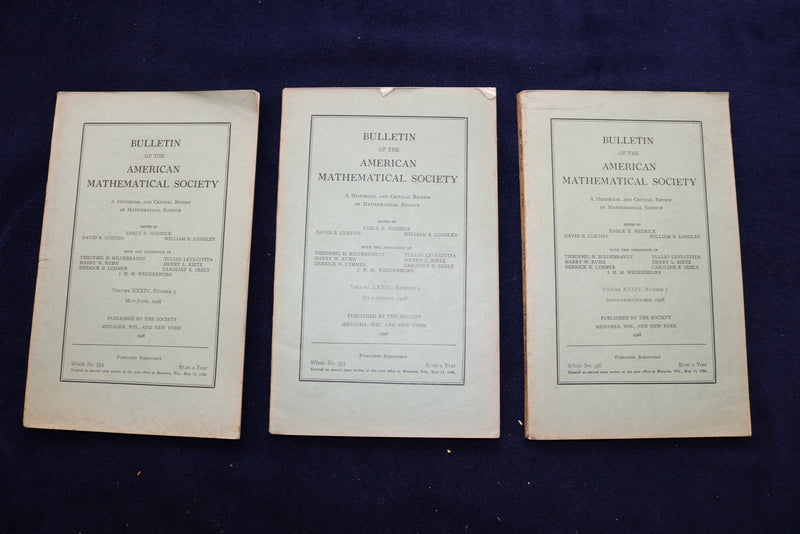 1928-1932 AMERICAN MATHEMATICAL SOCIETY BULLETIN - LOT OF 12 - O 3371