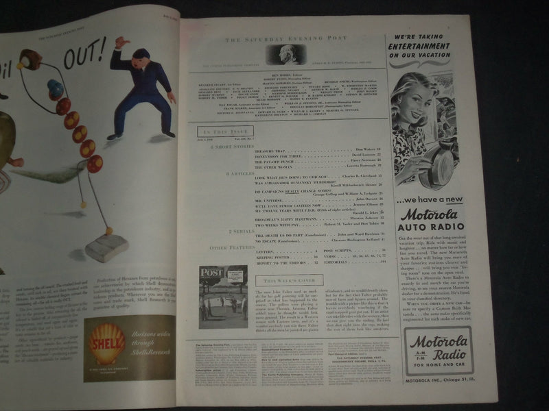1948 JULY 3 THE SATURDAY EVENING POST MAGAZINE - ILLUSTRATED COVER - SP 2478B