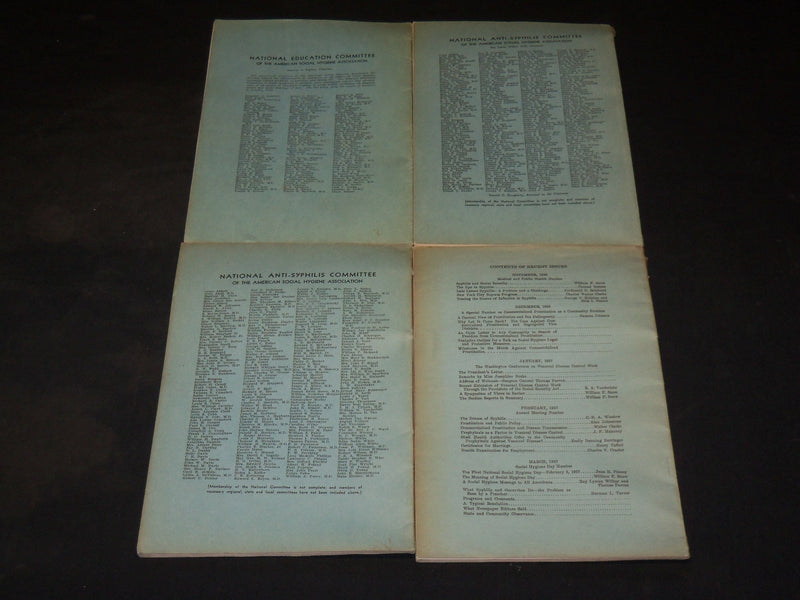 1937-1939 THE JOURNAL OF SOCIAL HYGIENE MAGAZINE LOT OF 4 ISSUES - O 1858