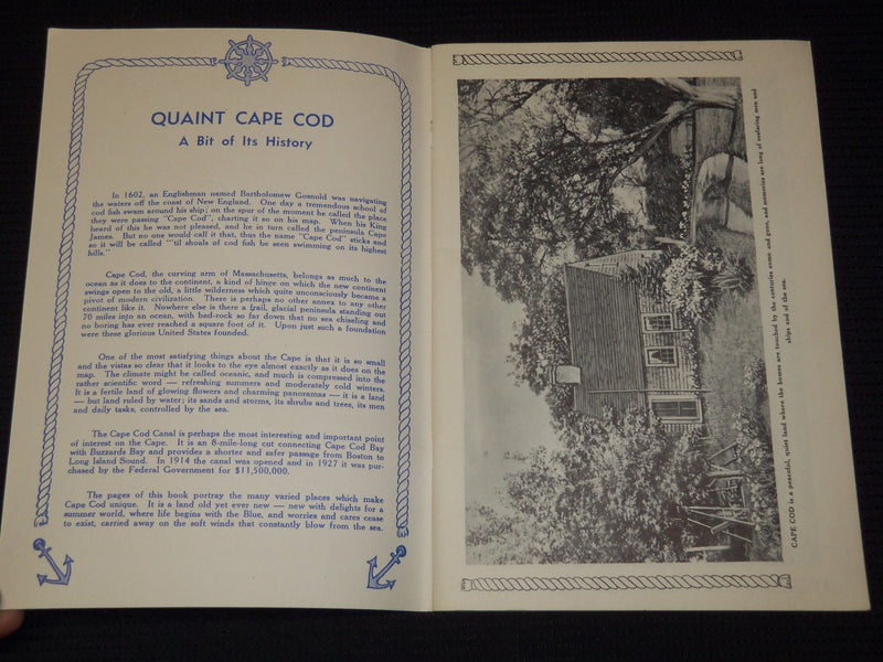 1950'S SOUVENIR OF QUAINT CAPE COD VIEW BOOK - GREAT PHOTOS - J 7904