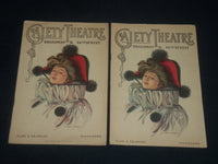 1918 GAIETY THEATRE PROGRAMS LOT OF 2 - EARL CHRISTY COVER - SICK-A-BED - J 5685