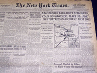 1942 SEPT 7 NEW YORK TIMES - NAZIS PUSHED BACK ABOVE STALINGRAD - NT 1523