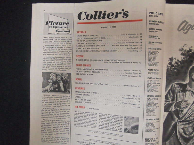 1955 AUGUST 19 COLLIER'S MAGAZINE- LOST LETTERS MARIE-LOUISE TO NAPOLEON-ST 4533