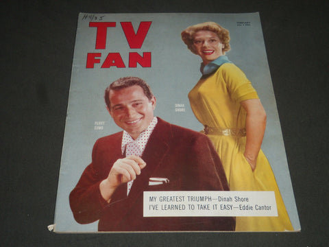 1954 FEBRUARY TV FAN MAGAZINE - DIMAH SHORE & PERRY COMO COVER - ST 4950