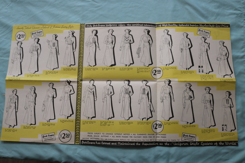 1940'S BOB EVANS UNIFORMS BROCHURE - K 2507