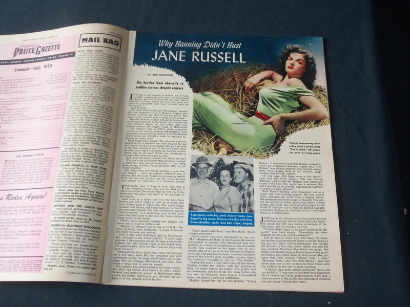 1950 JULY THE NATIONAL POLICE GAZETTE MAGAZINE - DEMPSEY - JANE RUSSELL - B 5645