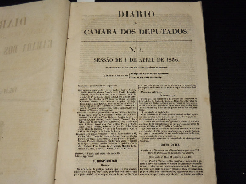1856 JAN-JUL DIARIO DA CAMARA DOS DEPUTADOS VOLUMES LOT OF 3 - LISBOA - KD 2016K