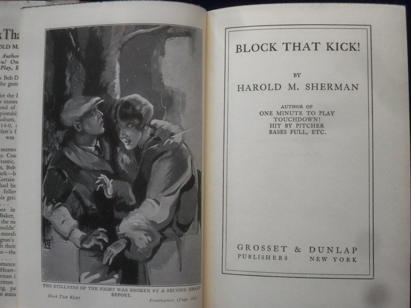 1928 BLOCK THAT KICK HARDCOVER BOOK BY HAROLD SHERMAN - KD 8785