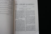 1969 THE LIBRARY QUARTERLY SOFTCOVER BOOKS - LOT OF 2 -UNIV OF CHI. PRESS-K 2240