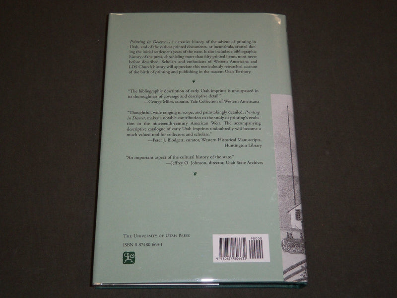 2000 PRINTING IN DESERET BY RICHARD L. SAUNDERS AUTOGRAPHED BOOK - KD 2971