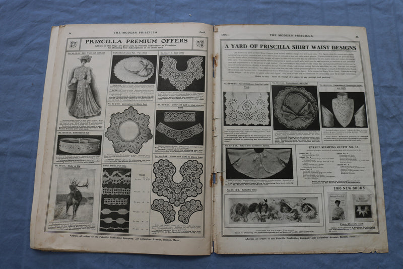 1906 APRIL THE MODERN PRISCILLA MAGAZINE -ILLUSTRATIONS, STORIES & ADS- SP 4782A