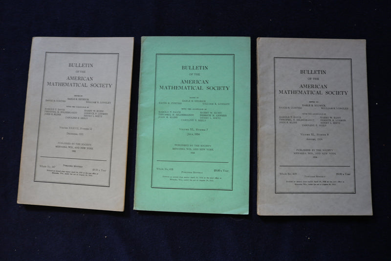 1931-1936 AMERICAN MATHEMATICAL SOCIETY BULLETIN MAGAZINE - LOT OF 18 - O 3584
