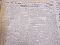 1920 JULY 6 NEW YORK TIMES - MCADOO 405 1/2, COX 383 1/2 PALMER 211 - NT 5326