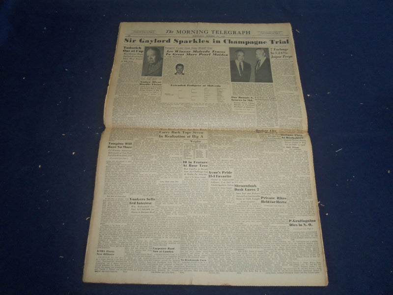 1961 OCT 11 THE MORNING TELEGRAPH - CARRY BACK TOPS REALIZATION - NP 5545