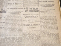 1921 NOVEMBER 8 NEW YORK TIMES - 10 TO 1 ON HYLAN-ODDS RECORD - NT 6151