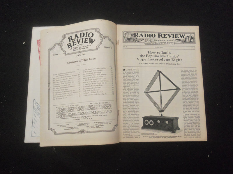 1925 JULY RADIO REVIEW MAGAZINE - VOLUME 1, NUMBER 2 - B 433W