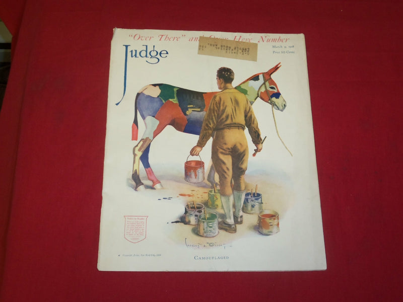 1918 MARCH 9 JUDGE MAGAZINE - CAMOFLAGED - ILLUSTRATIONS, STORIES & ADS - B 6068