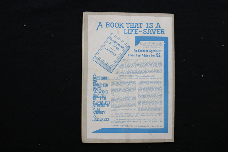 1936 SEP HEALTH CULTURE MAGAZINE - DO YOU BELIEVE IN FAST LIVING COVER - K 368