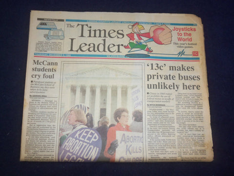 1993 DEC 9 WILKES-BARRE TIMES LEADER - PRIVATE BUSES UNLIKELY HERE - NP 8113