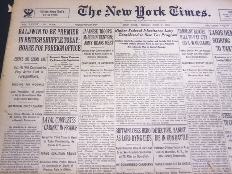 1935 JUNE 7 NEW YORK TIMES - BALDWIN TO BE PREMIER IN BRITAIN - NT 4893