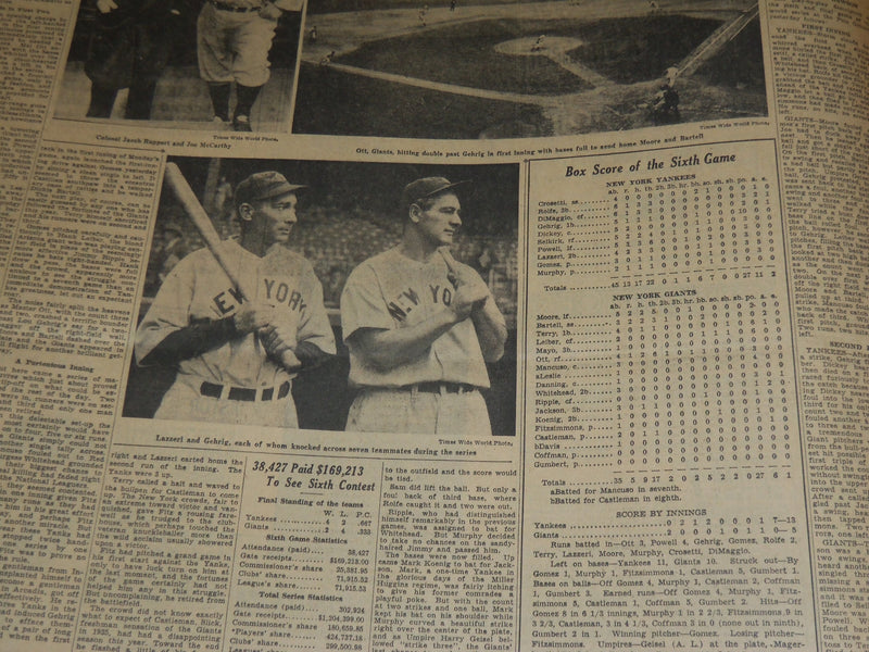 1943 WORLD SERIES YANKEES DEFEAT CARDINALS NEW YORK TIMES LOT OF 6 - NT XXXX