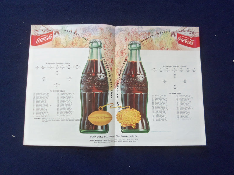 1954 OCTOBER 2 COLLEGE FOOTBALL PROGRAM - ST. JOSEPH'S VS. VALPARAISO - J 8445