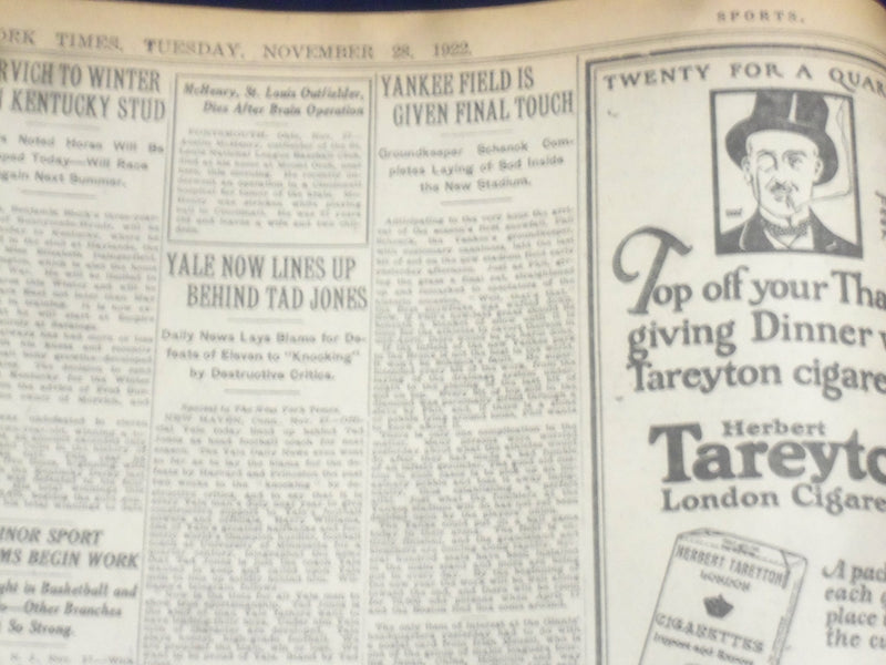 1922 NOVEMBER 28 NEW YORK TIMES - RUPPERT BREWERY MULTIPLIES STOCK - NT 8433