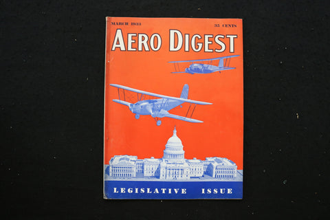 1933 MAR AERO DIGEST MAGAZINE - NEW CURTISS 