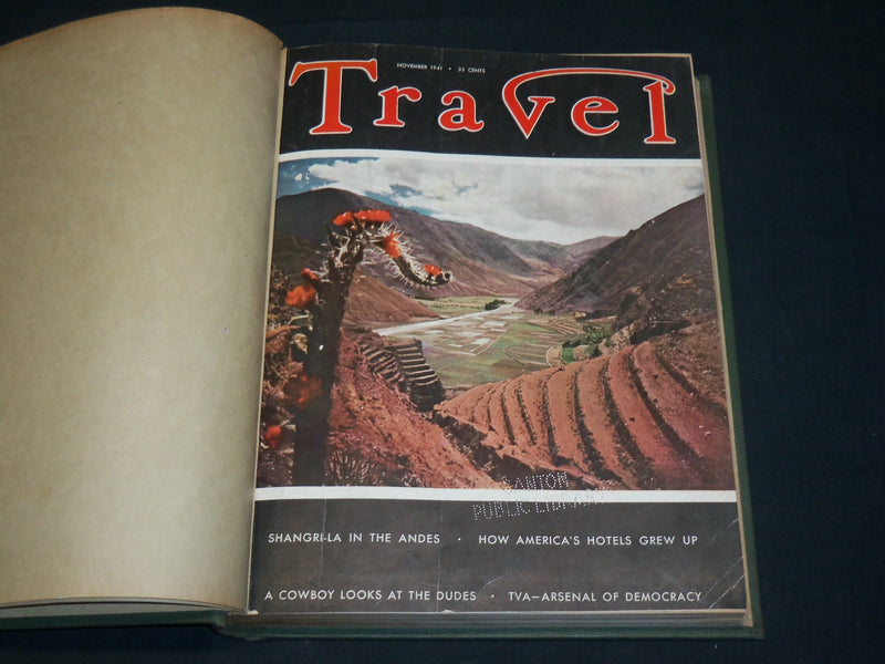 1941 NOV-1942 OCT TRAVEL MAGAZINE BOUND VOLUME - GREAT COVERS - KD 5989