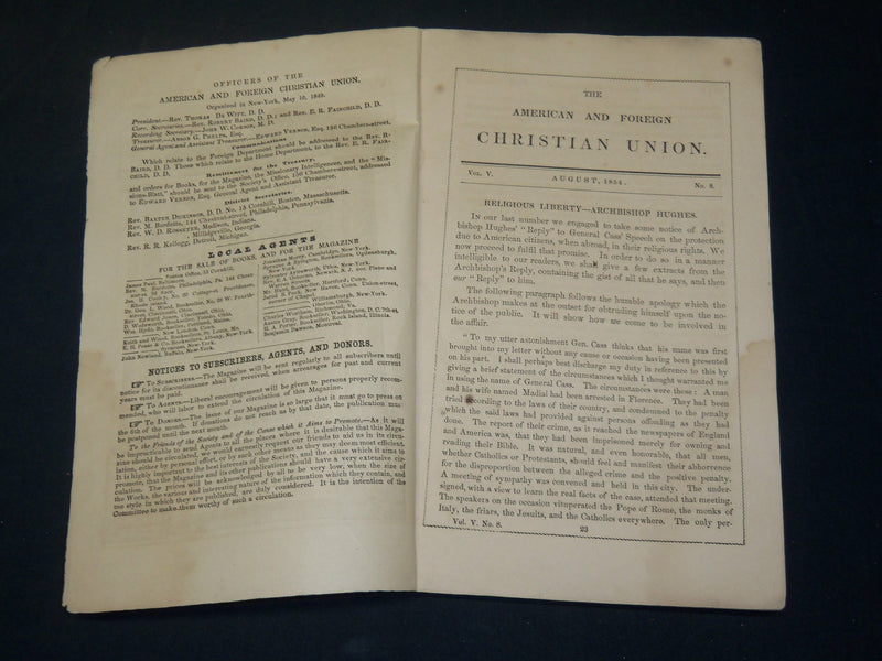 1853-1855 THE AMERICAN & FOREIGN CHRISTIAN UNION MAGAZINE LOT OF 9 - WR 17