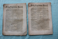 1868 PENNYSYLVANIA DAILY LEGISLATIVE RECORD - LOT OF 22 - K 2518