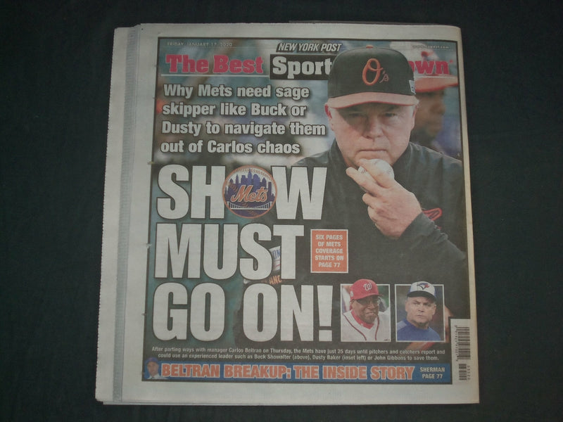 2020 JANUARY 17 NEW YORK POST NEWSPAPER - CARLOS BELTRAN FIRED BY NEW YORK METS