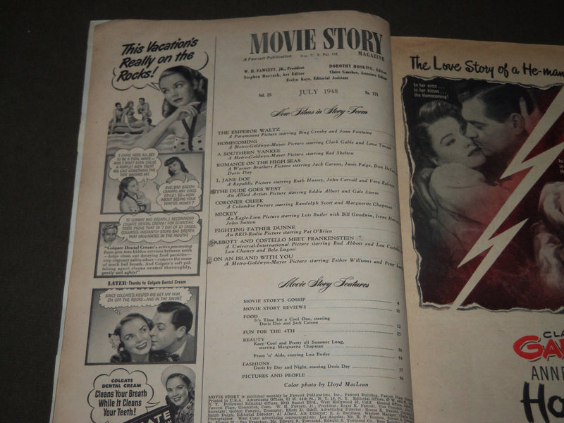 1948 JULY MOVIE STORY MAGAZINE - BING CROSBY & JOAN FONTAINE COVER - M 76