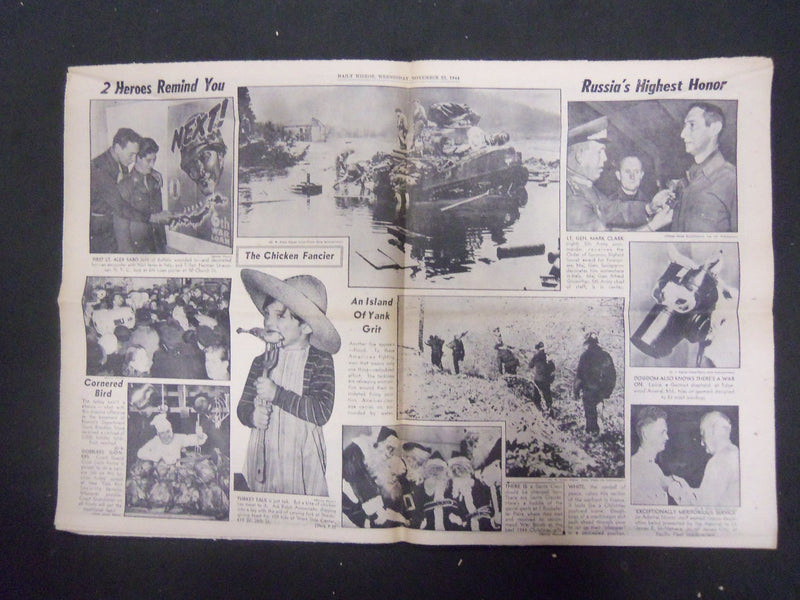 1944 NOVEMBER 22 NEW YORK DAILY MIRROR-ALLIES SLICE DEEPER INTO GERMANY- NP 2216