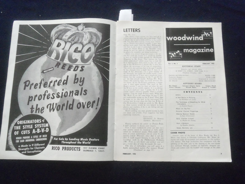 1953 FEBRUARY WOODWIND MAGAZINE - J 8404