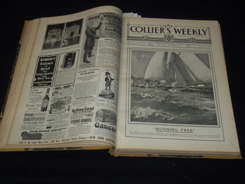 1899-1900 COLLIER'S WEEKLY MAGAZINE BOUND VOLUME - NICE ILLUSTRATIONS - KD 879O