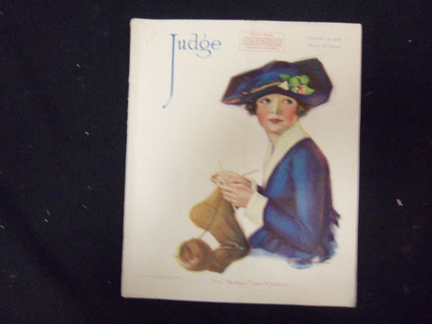 1918 OCTOBER 19 JUDGE MAGAZINE - NICE ILLUSTRATIONS, STORIES AND ADS - ST 3829