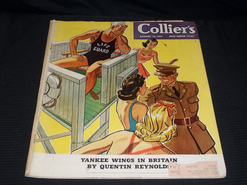 1941 AUGUST 16 COLLIER'S MAGAZINE NICE FRONT COVER & ADS - E 4349
