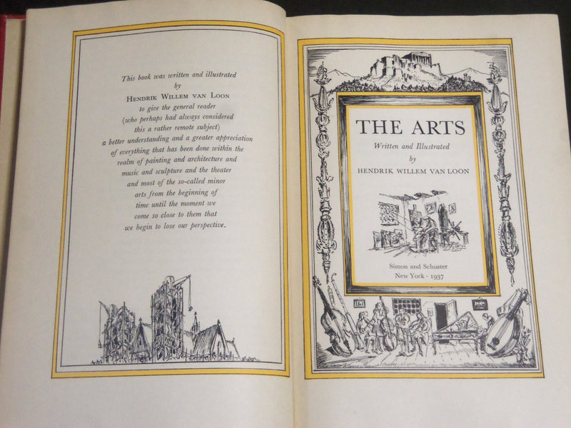 1937 THE ARTS BY HENDRIK WILLEM VAN LOON HARDCOVER BOOK - KD 4196