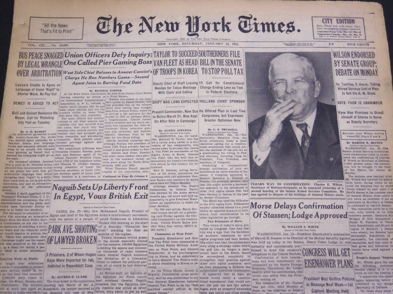 1953 JANUARY 24 NEW YORK TIMES - MILLER'S CRUCIBLE OPENS - NT 4260