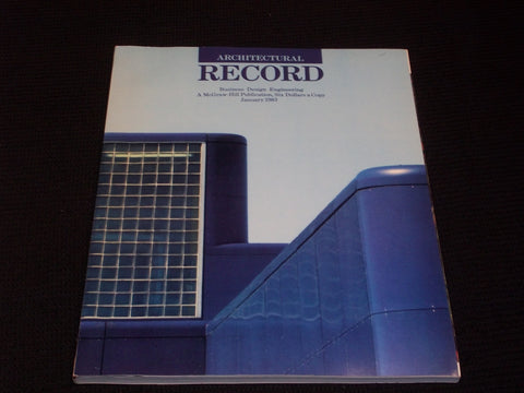 1983 JANUARY ARCHITECTURAL RECORD MAGAZINE - AREA 2 POLICE CENTER COVER - E 4024